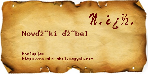 Nováki Ábel névjegykártya